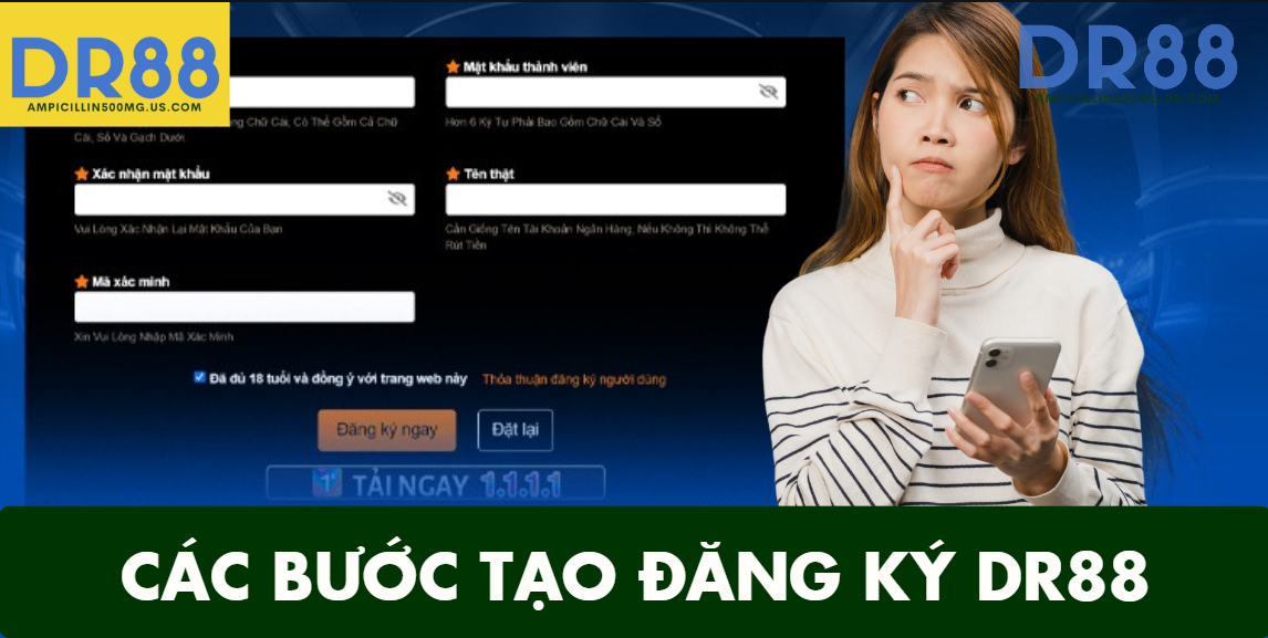 CÁC BƯỚC ĐĂNG KÝ TÀI KHOẢN DR88